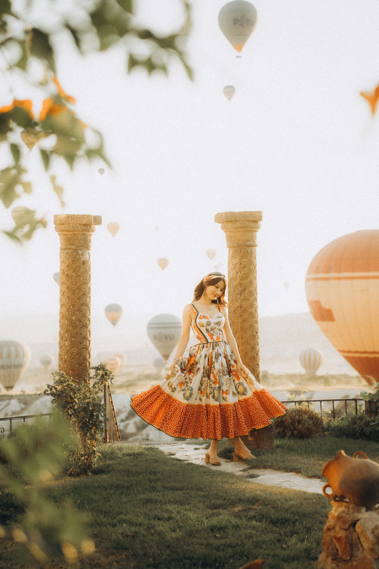 Framed by Balloons at Sunrise in Göreme | Türkiye Private Tour