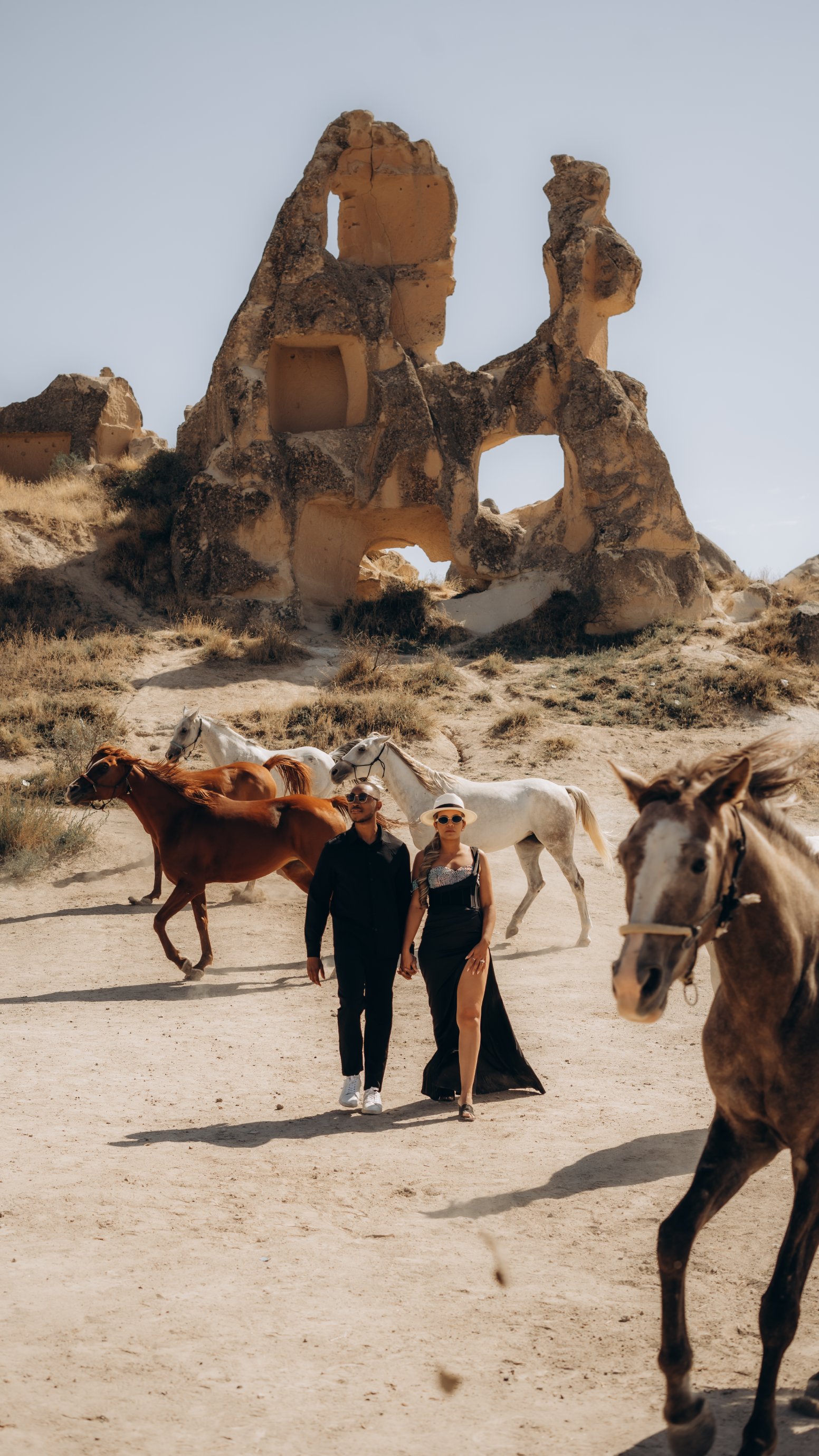 Caught Between Running Horses  in Göreme | Türkiye Private Tour